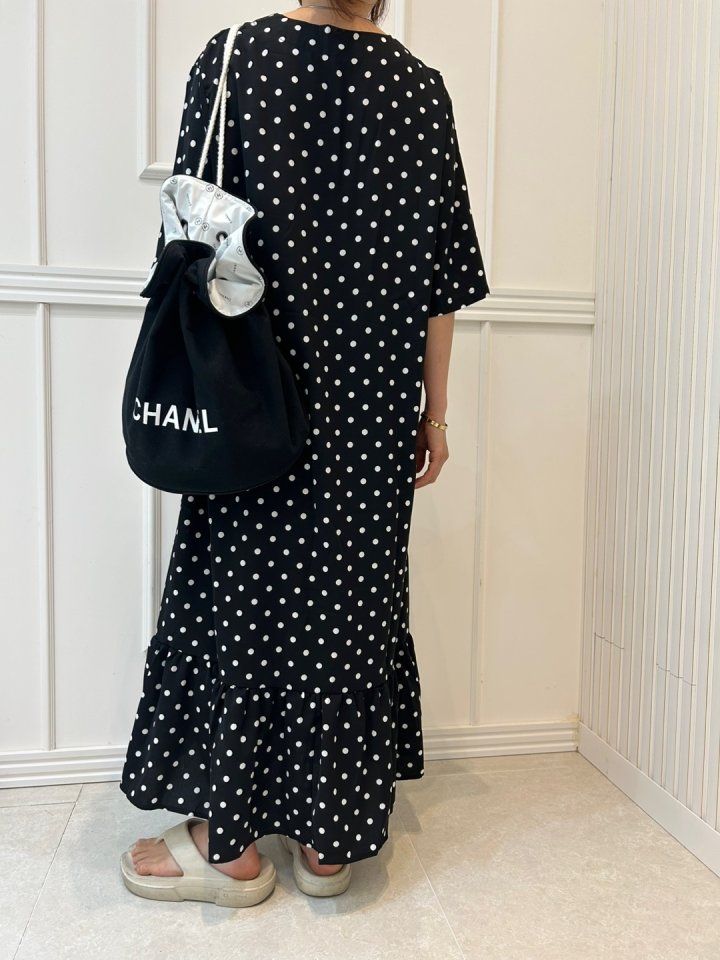 Pearls room - Korean Women Fashion - #pursuepretty - Dot Flare One-piece - 6