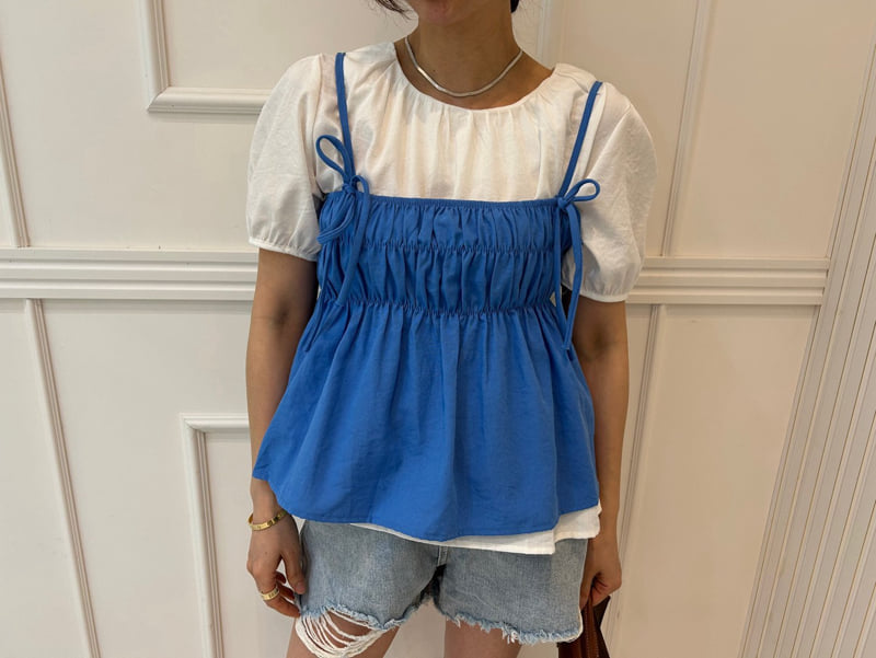 Pearls room - Korean Women Fashion - #restrostyle - Smocked Blouse Set  - 12