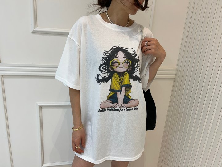 Pearls room - Korean Women Fashion - #romanticstyle - Fuzzy Print Tee - 5