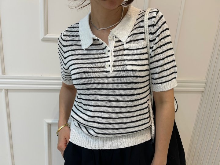 Pearls room - Korean Women Fashion - #restrostyle - Loopy Short Knit - 4