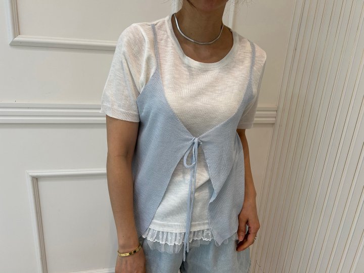 Pearls room - Korean Women Fashion - #romanticstyle - Layered Vest Knit - 6