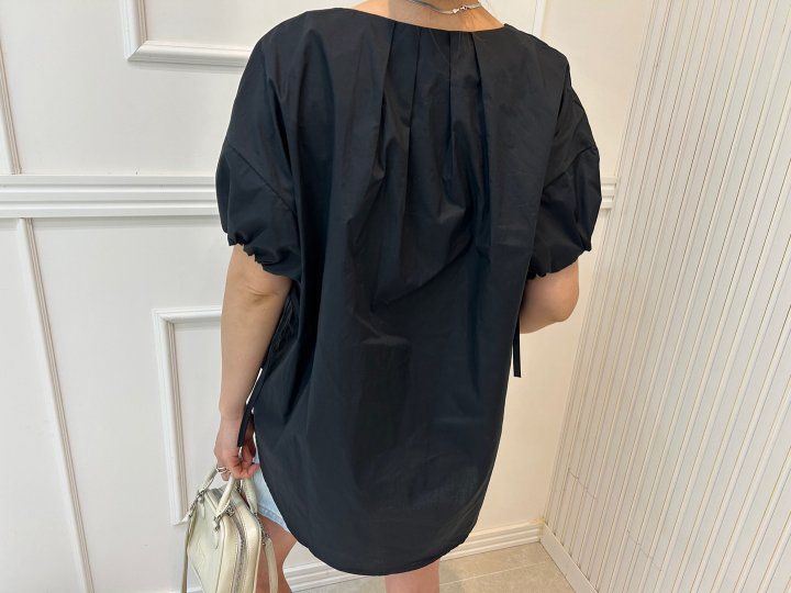 Pearls room - Korean Women Fashion - #womensfashion - Pintuck Strap Blouse - 11