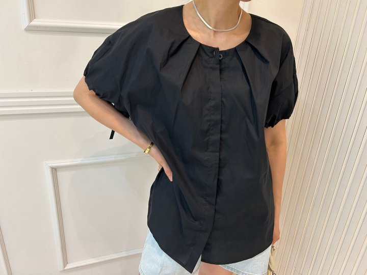 Pearls room - Korean Women Fashion - #womensfashion - Pintuck Strap Blouse - 9