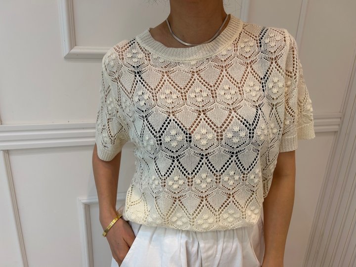 Pearls room - Korean Women Fashion - #womensfashion - Scotch Short Sleeve Knit - 12
