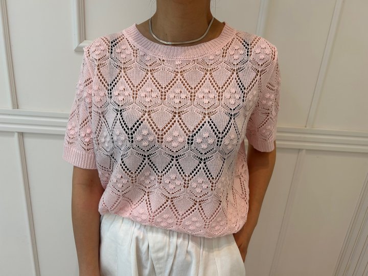 Pearls room - Korean Women Fashion - #womensfashion - Scotch Short Sleeve Knit - 6