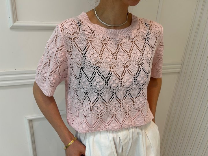 Pearls room - Korean Women Fashion - #womensfashion - Scotch Short Sleeve Knit - 8