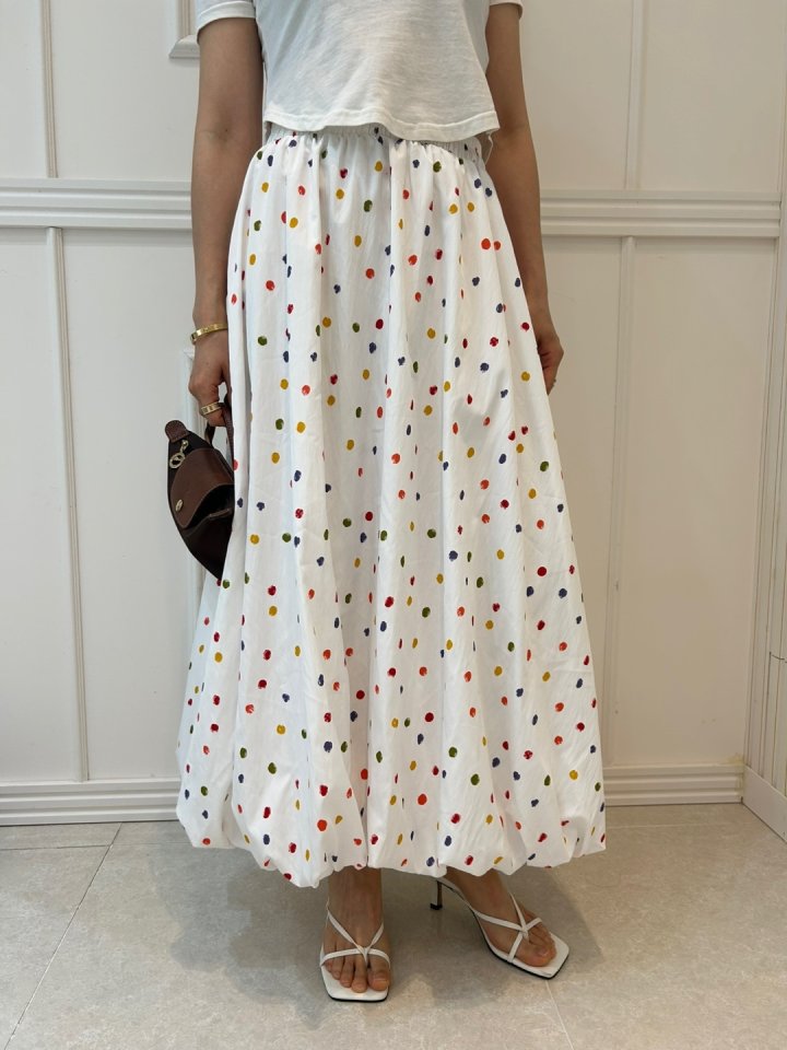 Pearls room - Korean Women Fashion - #womensfashion - Dot Balloon Skirt - 2