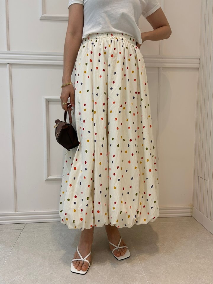 Pearls room - Korean Women Fashion - #womensfashion - Dot Balloon Skirt - 6