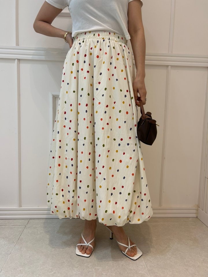 Pearls room - Korean Women Fashion - #womensfashion - Dot Balloon Skirt - 8