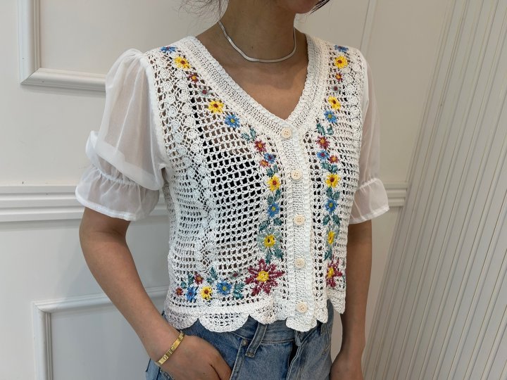 Pearls room - Korean Women Fashion - #womensfashion - Embroidered Blouse - 5