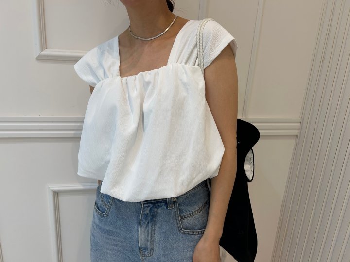 Pearls room - Korean Women Fashion - #womensfashion - Balloon Sleeveless Blouse - 10