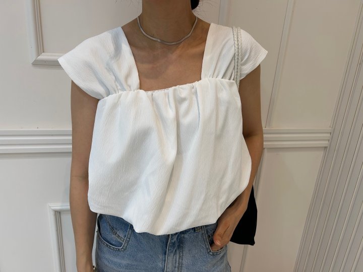 Pearls room - Korean Women Fashion - #womensfashion - Balloon Sleeveless Blouse - 8