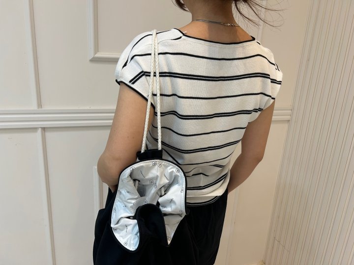 Pearls room - Korean Women Fashion - #womensfashion - Boat Neck String Short Sleeve Knit - 11