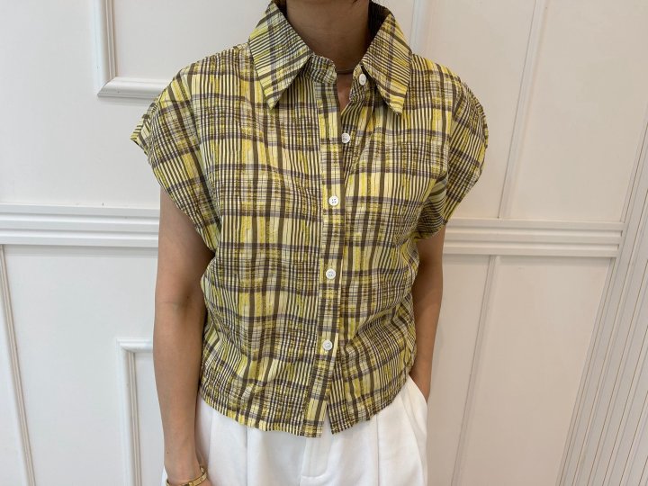 Pearls room - Korean Women Fashion - #womensfashion - Check Back Band Shirt - 7