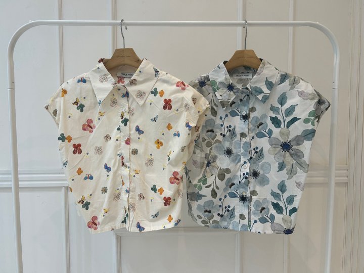 Pearls room - Korean Women Fashion - #womensfashion - Floral Back Band Shirt - 12