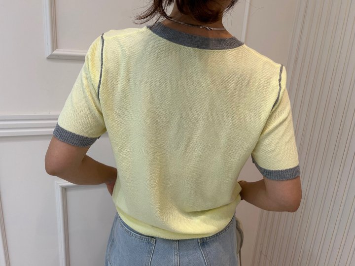 Pearls room - Korean Women Fashion - #womensfashion - Heart Embroidery Short Sleeve Knit - 10