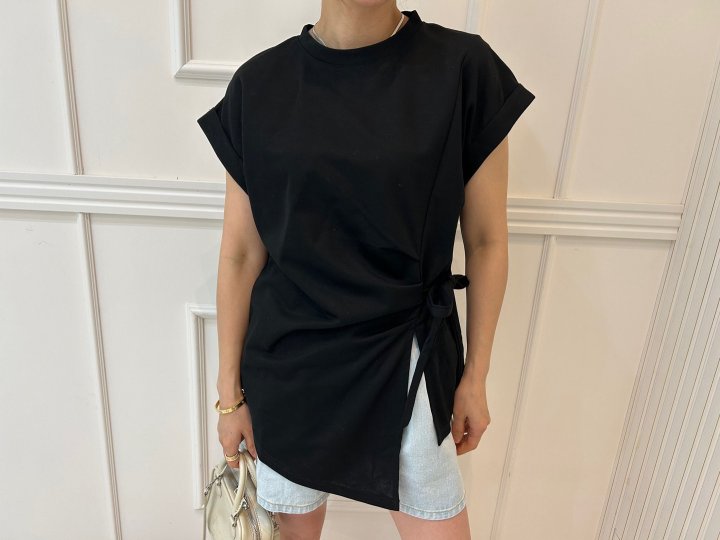 Pearls room - Korean Women Fashion - #womensfashion - Ribbon Strap Tee - 10