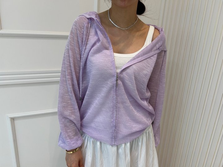 Pearls room - Korean Women Fashion - #womensfashion - Slub Hoodie Knit Cardigan - 7
