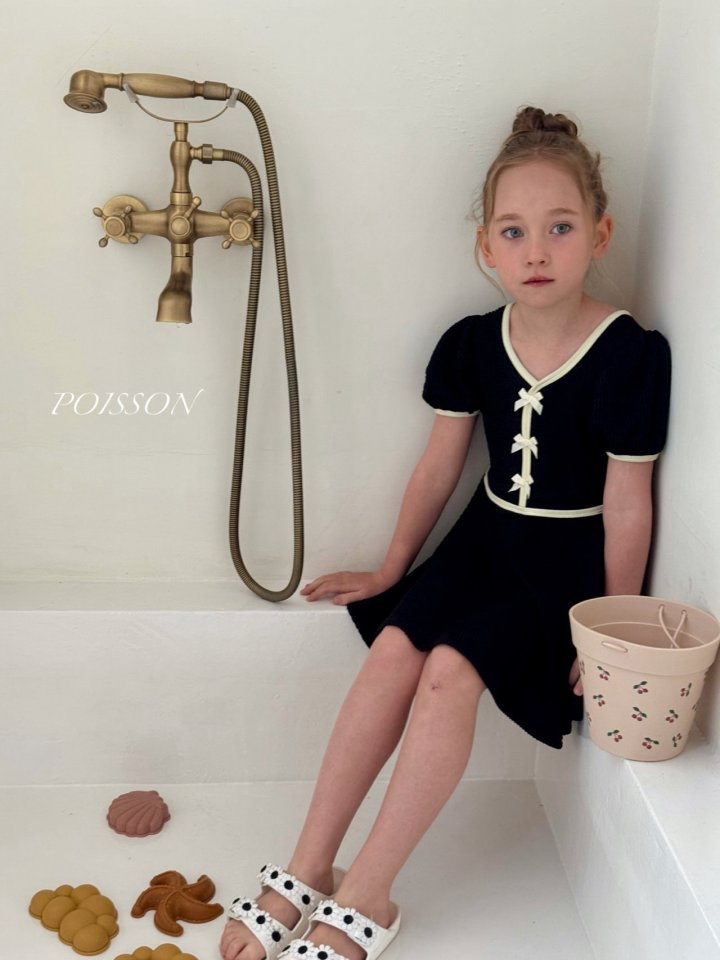 Poisson - Korean Children Fashion - #kidsstore - Mellow Ribbon Swimsuit - 4