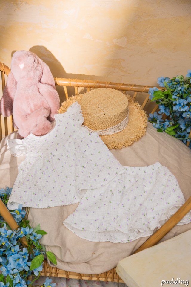 Pudding - Korean Children Fashion - #Kfashion4kids - Tiny Floral Set - 3