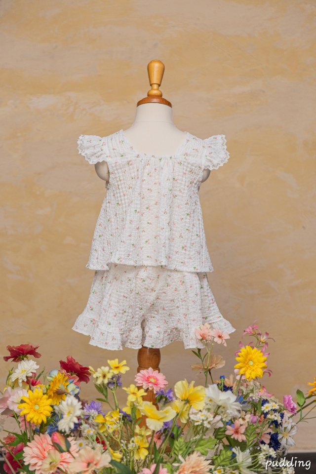 Pudding - Korean Children Fashion - #discoveringself - Tiny Floral Set - 12