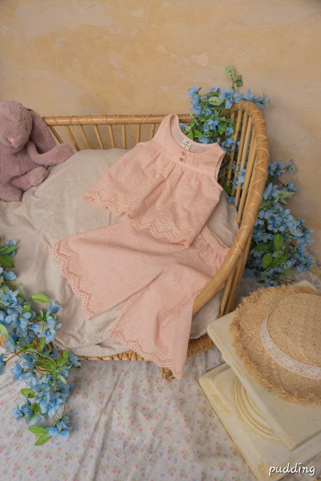 Pudding - Korean Children Fashion - #kidsshorts - Embroidery Set - 2