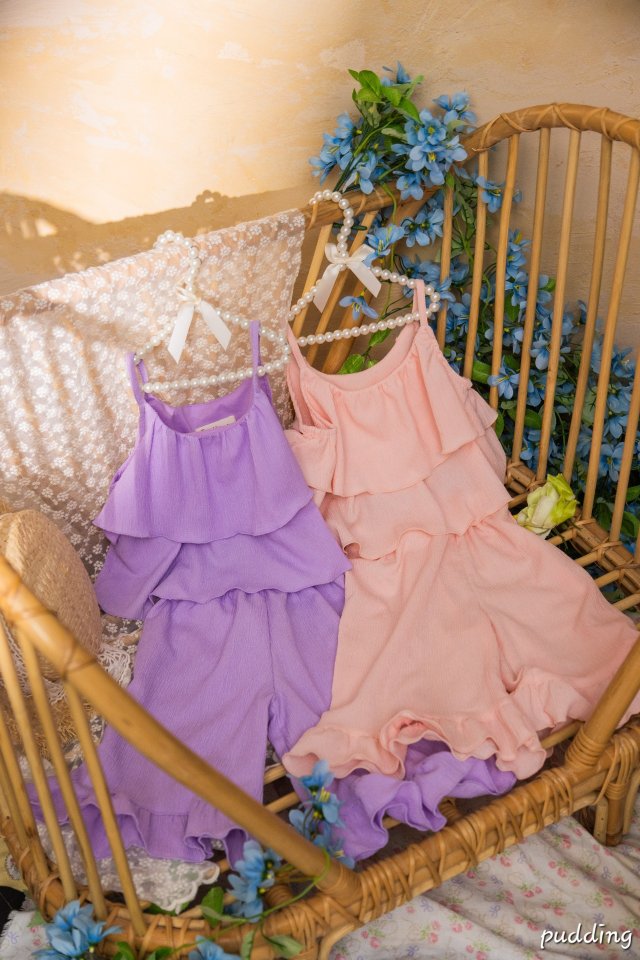 Pudding - Korean Children Fashion - #kidsshorts - Frill Set