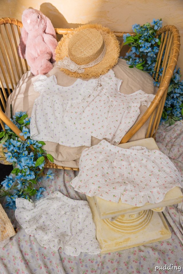 Pudding - Korean Children Fashion - #kidsstore - Tiny Floral Set