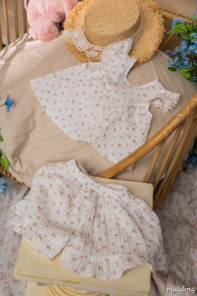 Pudding - Korean Children Fashion - #Kfashion4kids - Tiny Floral Set - 4