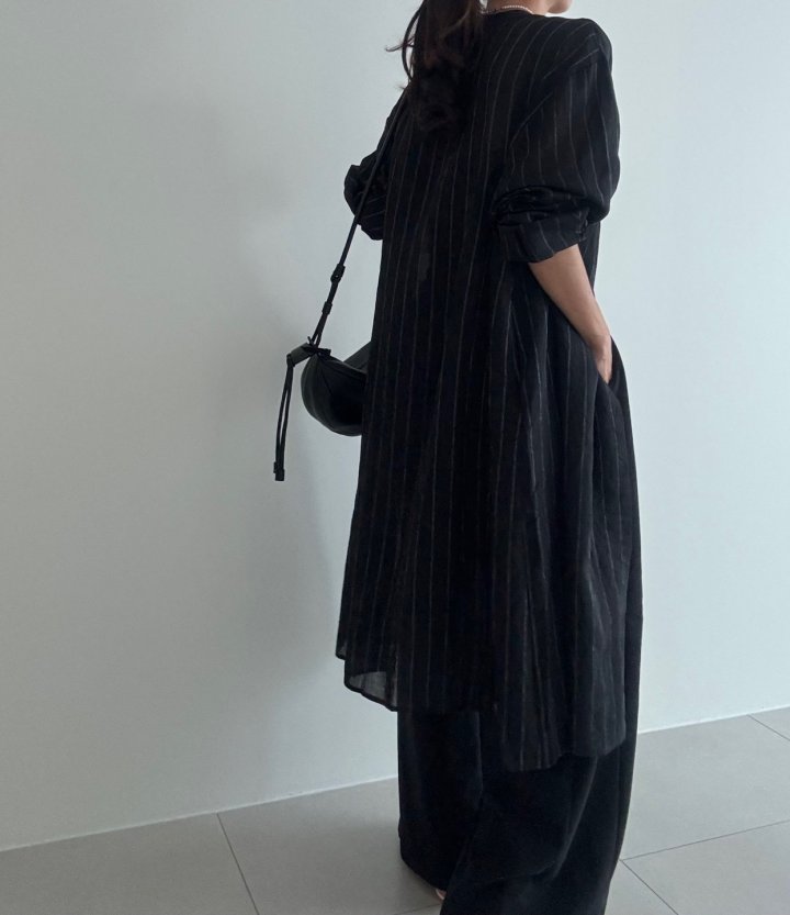 Ripple - Korean Women Fashion - #momslook - Linen Long Robe - 3