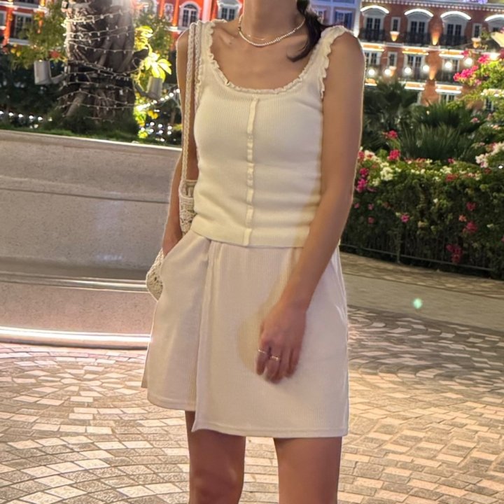 Ripple - Korean Women Fashion - #momslook - Frill Knit Sleeveless Top