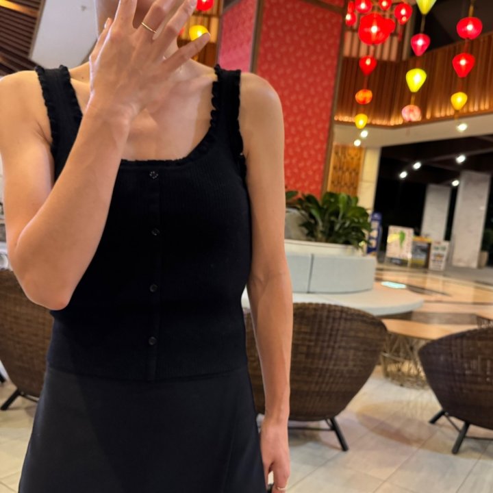Ripple - Korean Women Fashion - #momslook - Frill Knit Sleeveless Top - 5