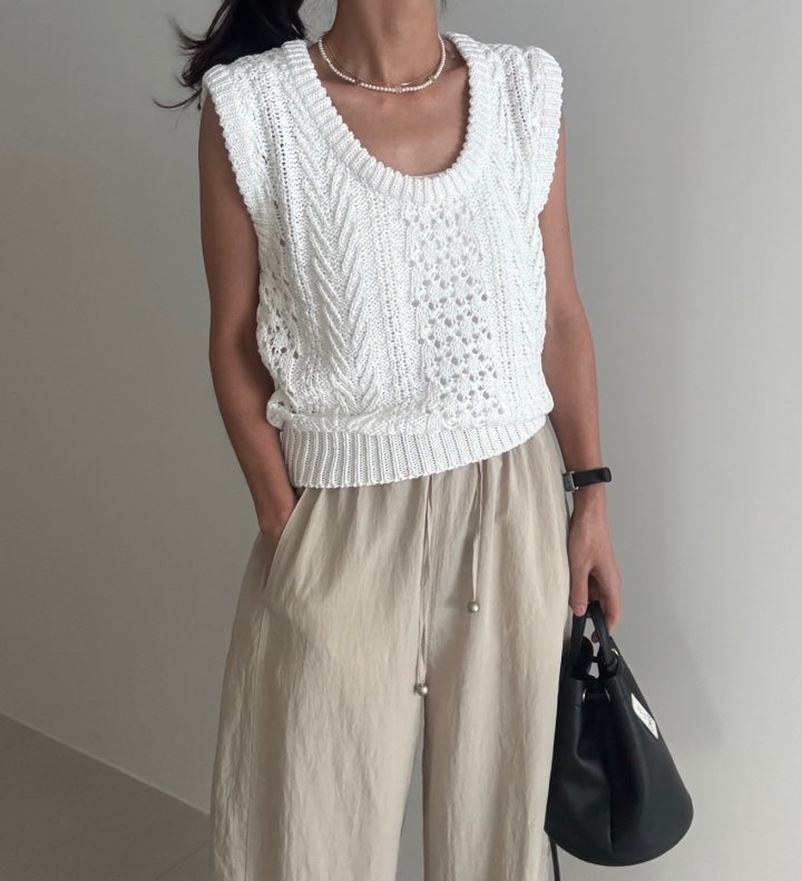 Ripple - Korean Women Fashion - #romanticstyle - Mauve Crochet Knit - 2