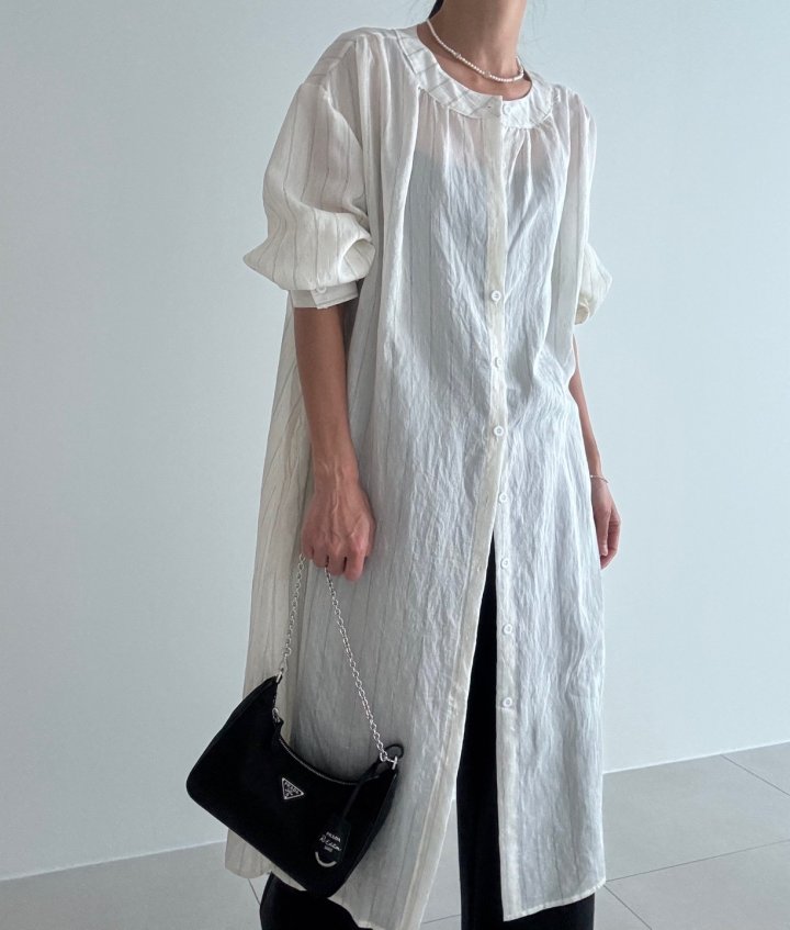 Ripple - Korean Women Fashion - #momslook - Linen Long Robe - 4