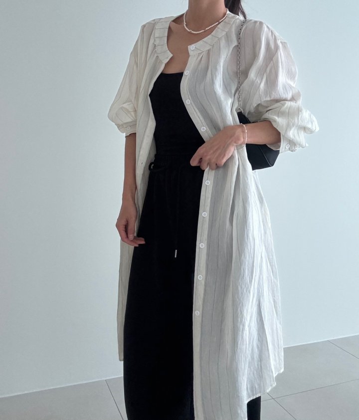 Ripple - Korean Women Fashion - #womensfashion - Linen Long Robe - 6