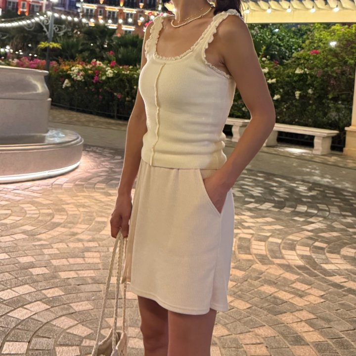 Ripple - Korean Women Fashion - #womensfashion - Frill Knit Sleeveless Top - 2