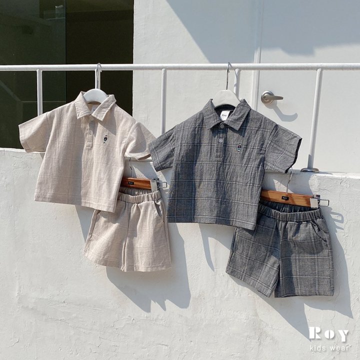 Roy - Korean Children Fashion - #childofig - Toy Natural Check Set - 4