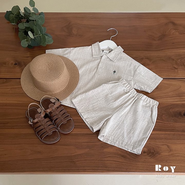 Roy - Korean Children Fashion - #kidsshorts - Toy Natural Check Set - 8