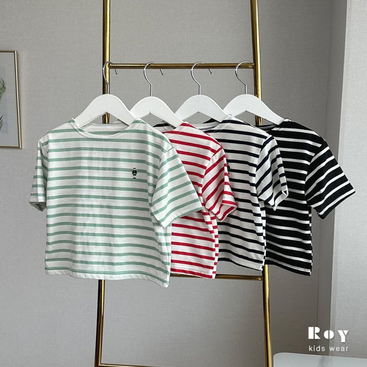 Roy - Korean Children Fashion - #kidsshorts - Toy Stripe Short Sleeve Tee