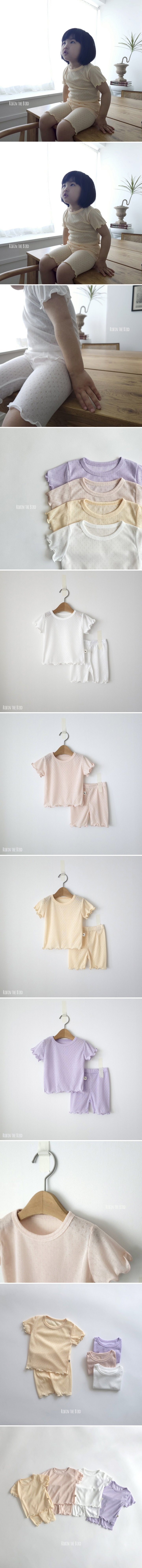 Saerobin - Korean Children Fashion - #Kfashion4kids - Eyelet Mesh Short Sleeve Easywear