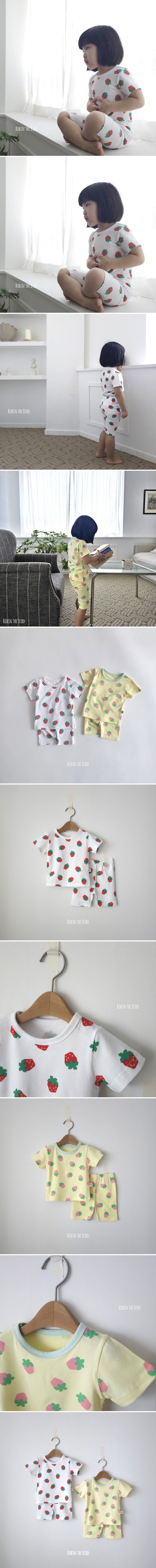 Saerobin - Korean Children Fashion - #littlefashionista - Strawberry Short Sleeve Easywear