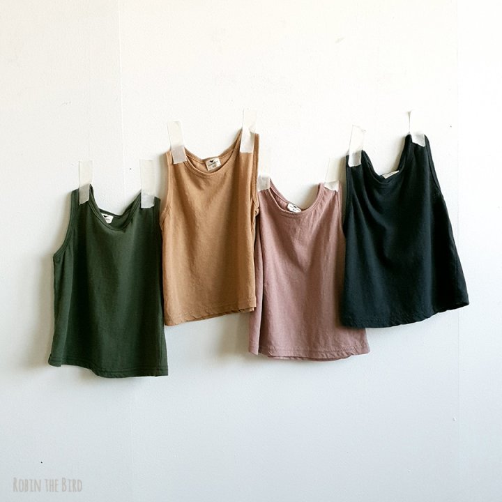 Saerobin - Korean Children Fashion - #todddlerfashion - Washed Mango Sleeveless - 12