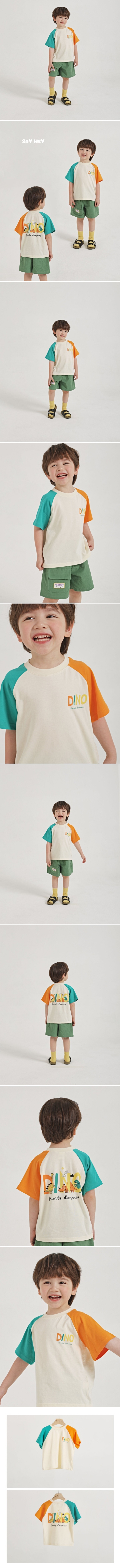 Say Hey - Korean Children Fashion - #minifashionista - Dino Raglan Tee - 2