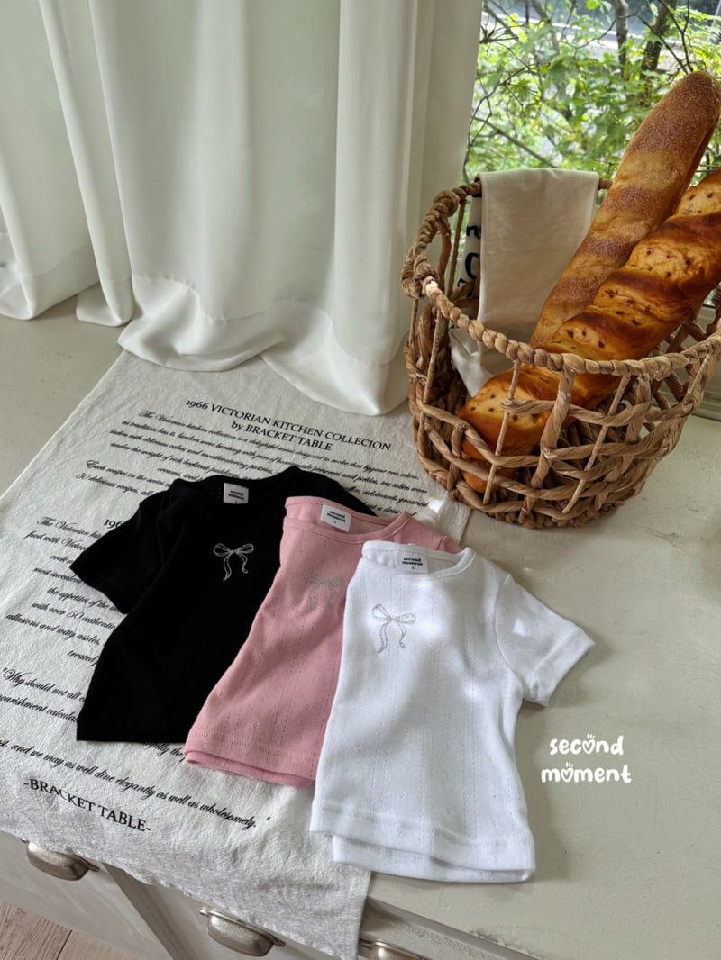 Second Moment - Korean Children Fashion - #Kfashion4kids - Pearl Ribbon Tee - 2