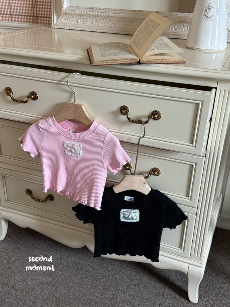 Second Moment - Korean Children Fashion - #childofig - Ribbed Lace Label Tee - 2