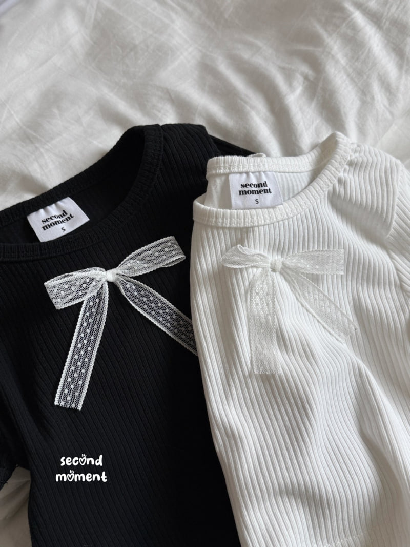 Second Moment - Korean Children Fashion - #prettylittlegirls - Mesh Ribbon Tee - 4