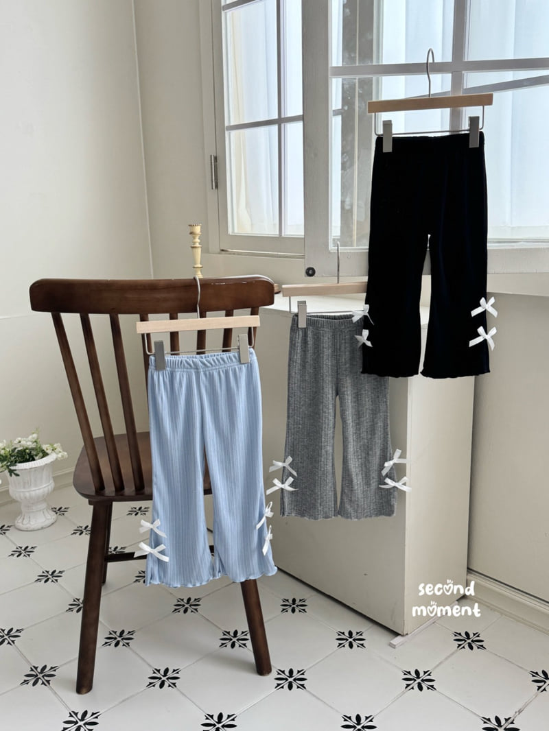 Second Moment - Korean Children Fashion - #childofig - Ribbon Bootcut Pants - 3