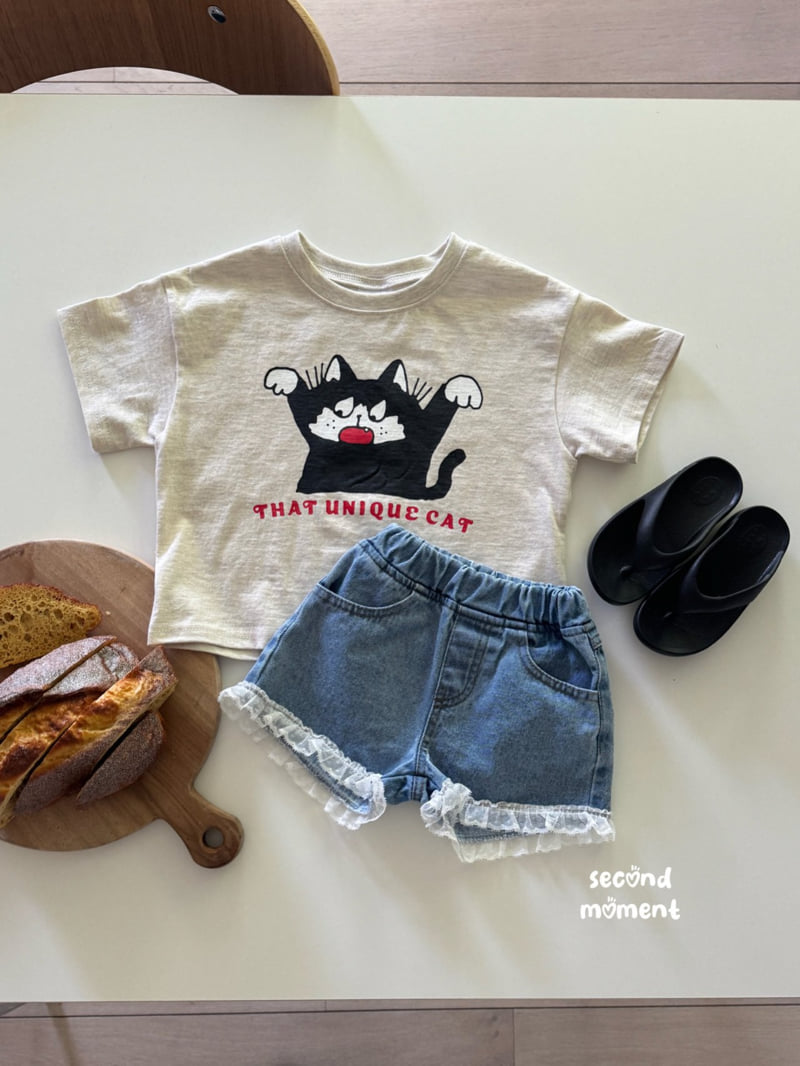 Second Moment - Korean Children Fashion - #childofig - Lace Denim Shorts - 6