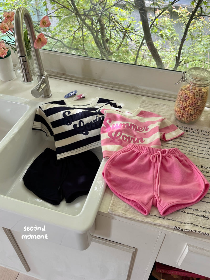 Second Moment - Korean Children Fashion - #childrensboutique - Stripe Crop Set - 2