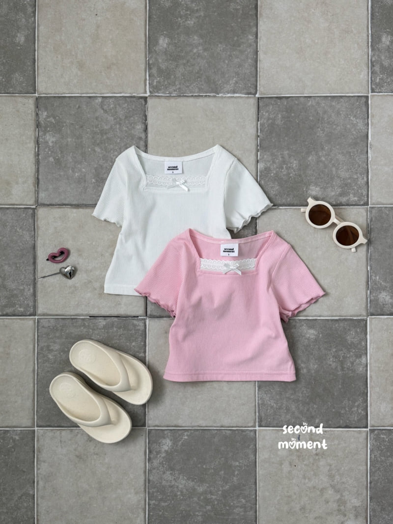 Second Moment - Korean Children Fashion - #childrensboutique - Ribbon Square Tee
